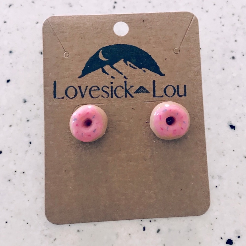 Adorable Handmade Polymer Donut Earrings